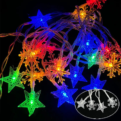 3M Christmas LED Snowflake String Lights – Fairy Lights for Home & New Year Party