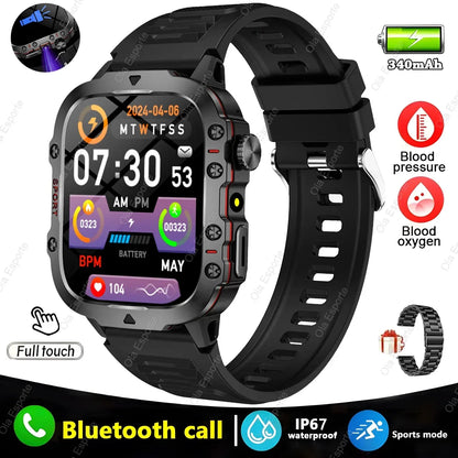 2025 New Military Smart Watch Men IP68 5ATM Outdoor Sports Fitness Tracker Health Monitoring 1.81Inch Bluetooth Calls Smartwatch - Urbizia