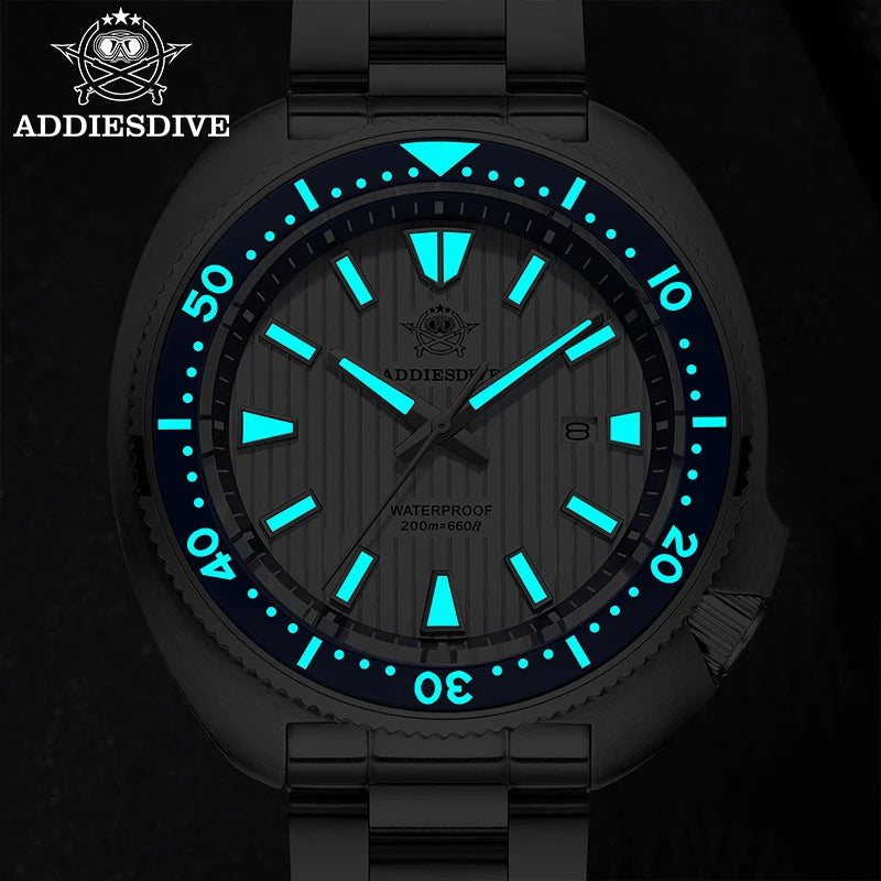 ADDIESDIVE Luxury Men's Watches Stainless Steel Sapphire Crystal Quartz Watch for Men Luminous 20Bar Waterproof NEW Wristwatches