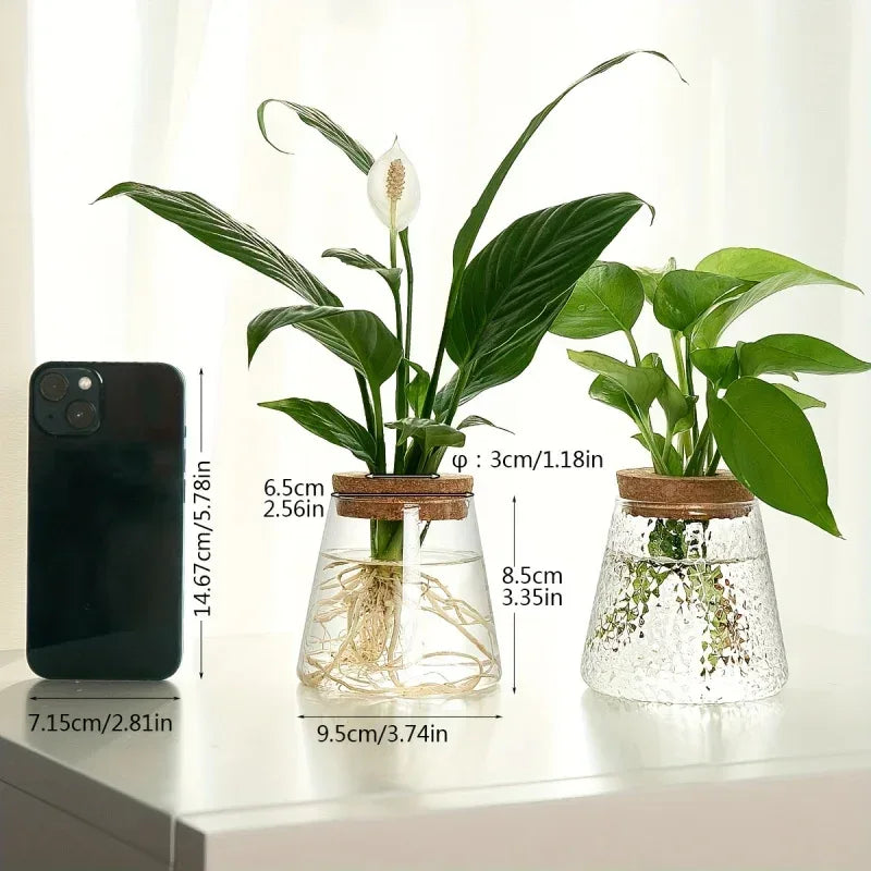 1pc, glass flowerpot breeding station vase rack desktop hydroponic plant cuttings office home decoration - Urbizia