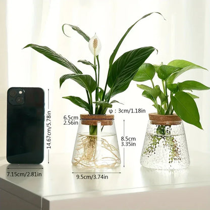 1pc, glass flowerpot breeding station vase rack desktop hydroponic plant cuttings office home decoration - Urbizia