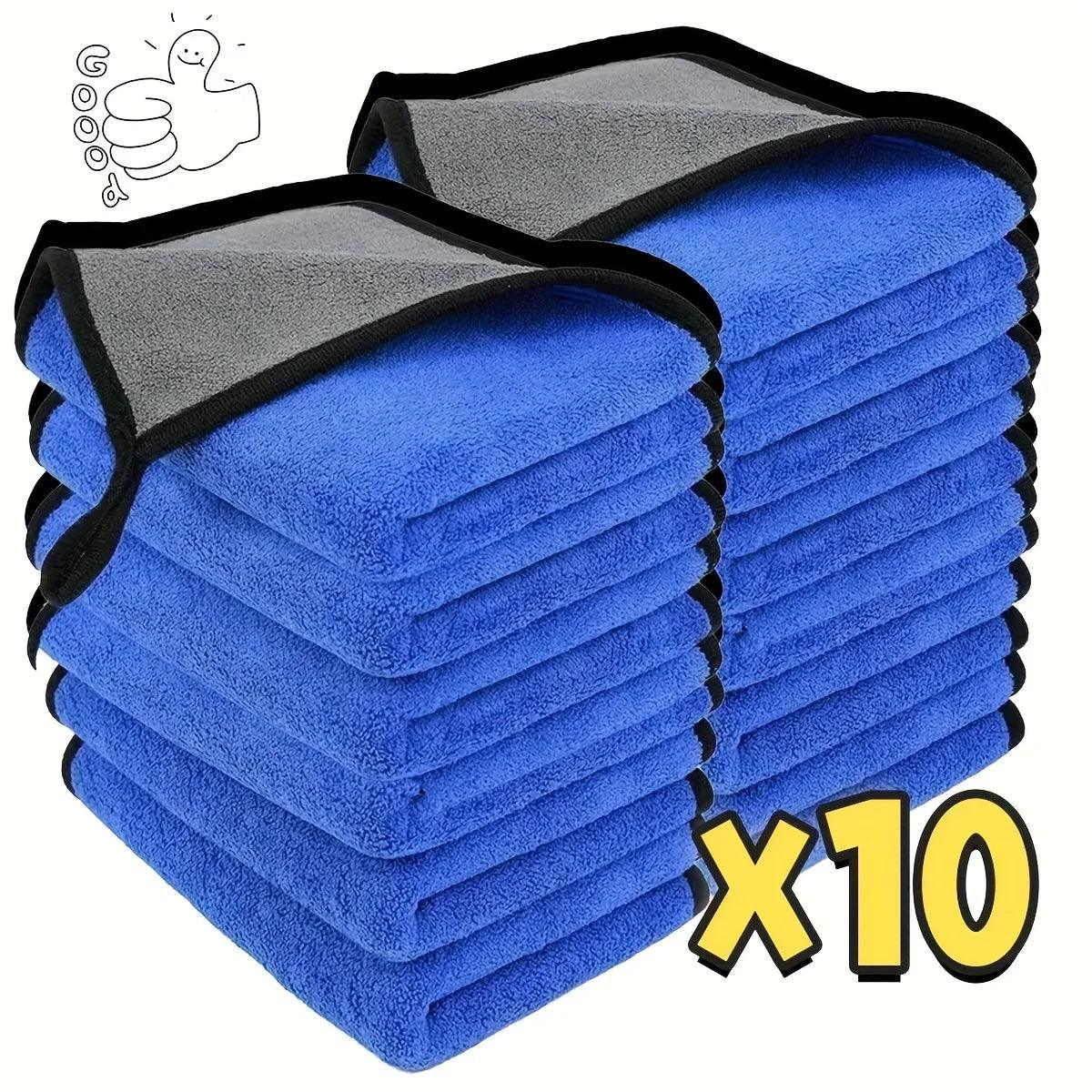 1-10pcs Microfiber Car Cleaning Towels Ultra Absorbent Car Drying Cloth Auto Detailing Washing Towel Father's Day Gift For Dad