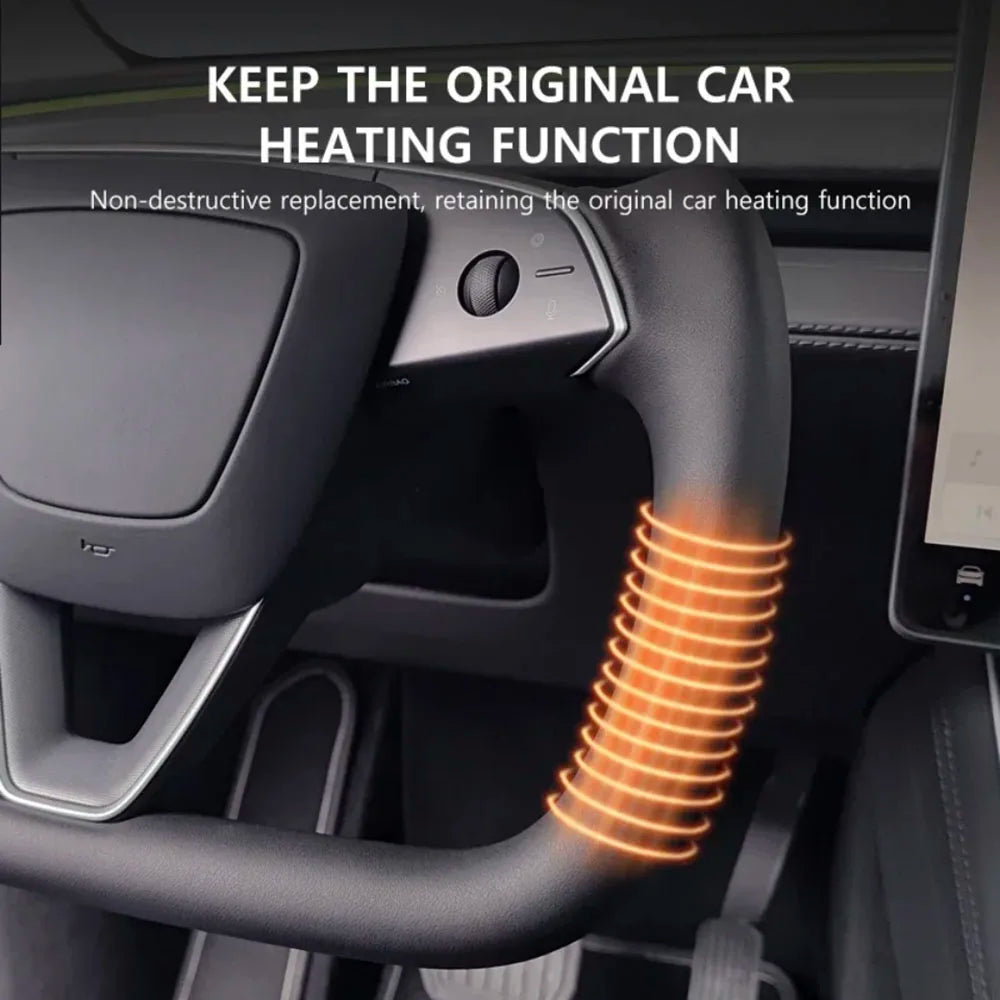 Yoke Handle For Tesla New Model Y Juniper Model YL Heating Yoke Steering Wheel Personalized Racing Leather Customized Accessorie