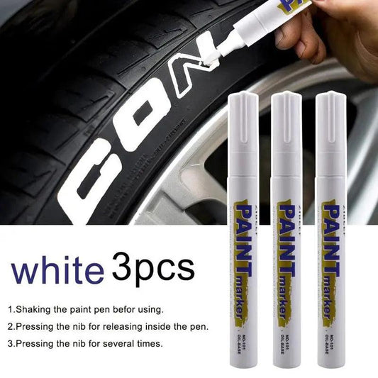 Waterproof Oil-Based Paint Marker Pens for Car Tyres – 3-Pack