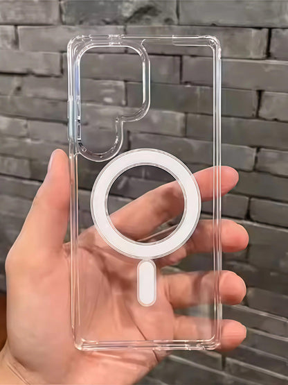 Transparent Magnetic Armor Case for Samsung Galaxy