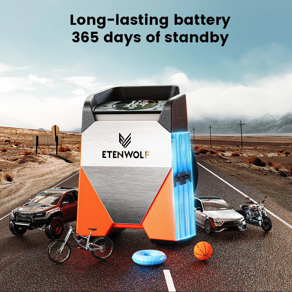 ETENWOLF ZEPHYR S3C 7800mAh Portable Air Compressor Suitable for Cars, Motorcycles, Cycling Balls 100% Duty Cycle Car Tire Inflator