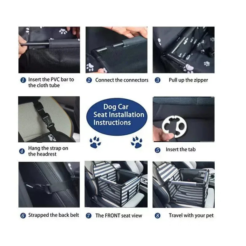 Travel Dog Car Seat Cover Waterproof Pet Dog Carriers Bag Cat Transport Hammock Dog Car Seat Basket for Small Medium Dogs - Urbizia