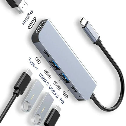 5-in-1 USB-C Hub with 4K HDMI & PD Charging