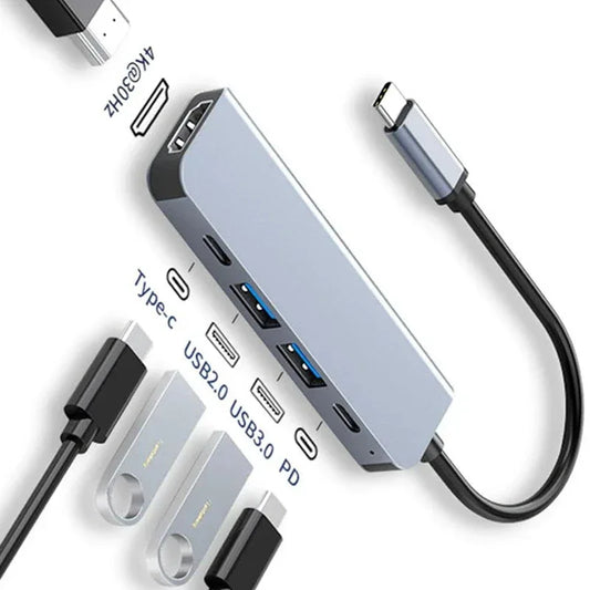 5-in-1 USB-C Hub with 4K HDMI & PD Charging