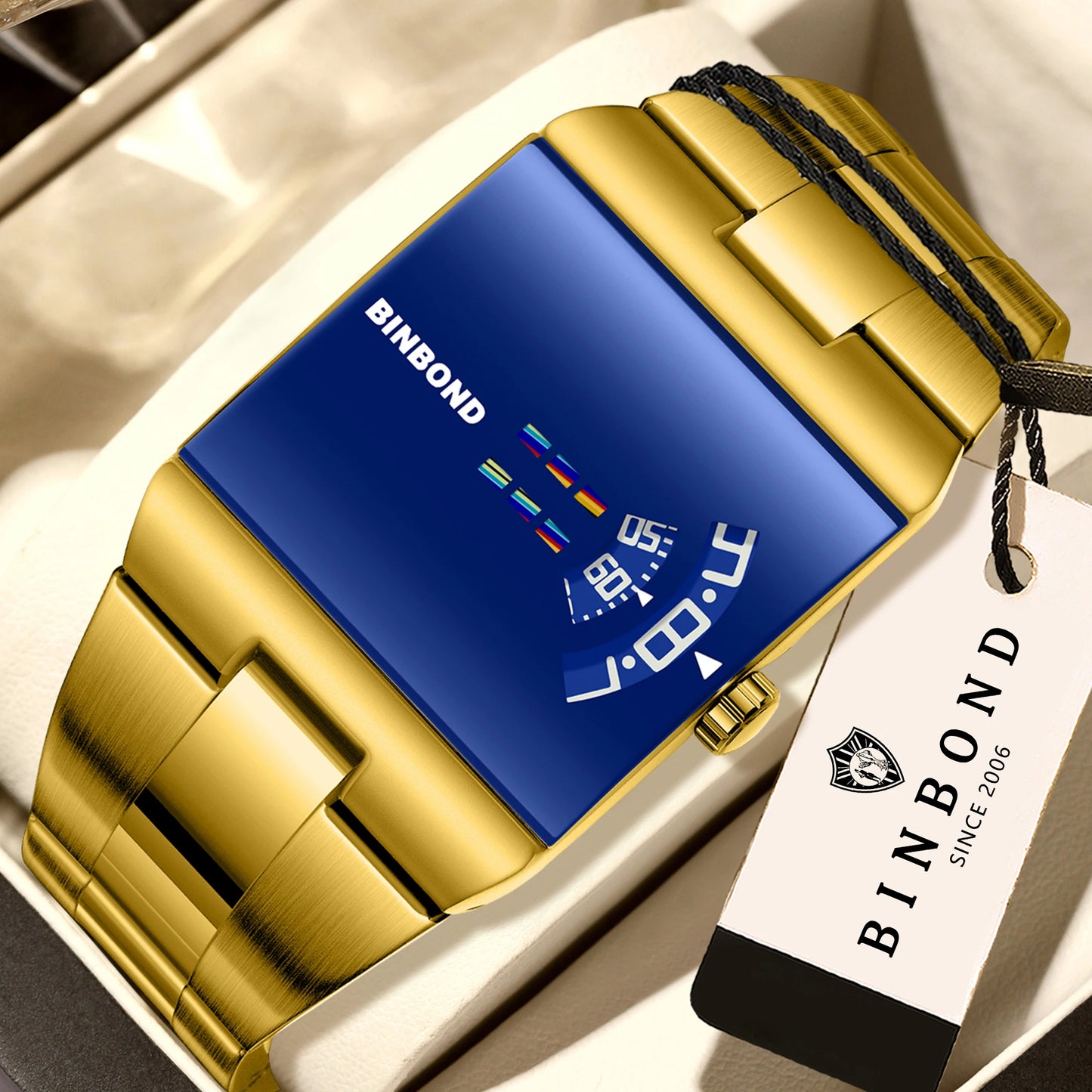 BINBOND Original Design Waterproof Men's Watch Accurate Quartz Watches For Men Luxury Sturdy Sport Wristwatches Casual Reloj