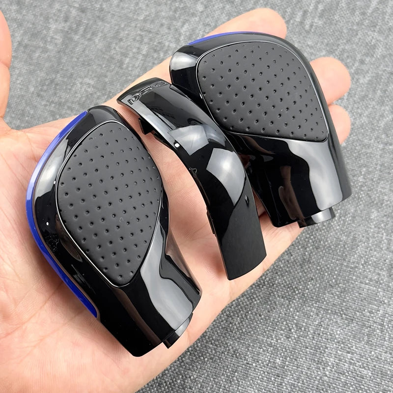 Black Chrome With Suede Leather Gear Shift Knob Side Cover DSG Emblem For VW Golf 6 7 R GTI Passat B7 B8 CC R20 Jetta MK6 GLI