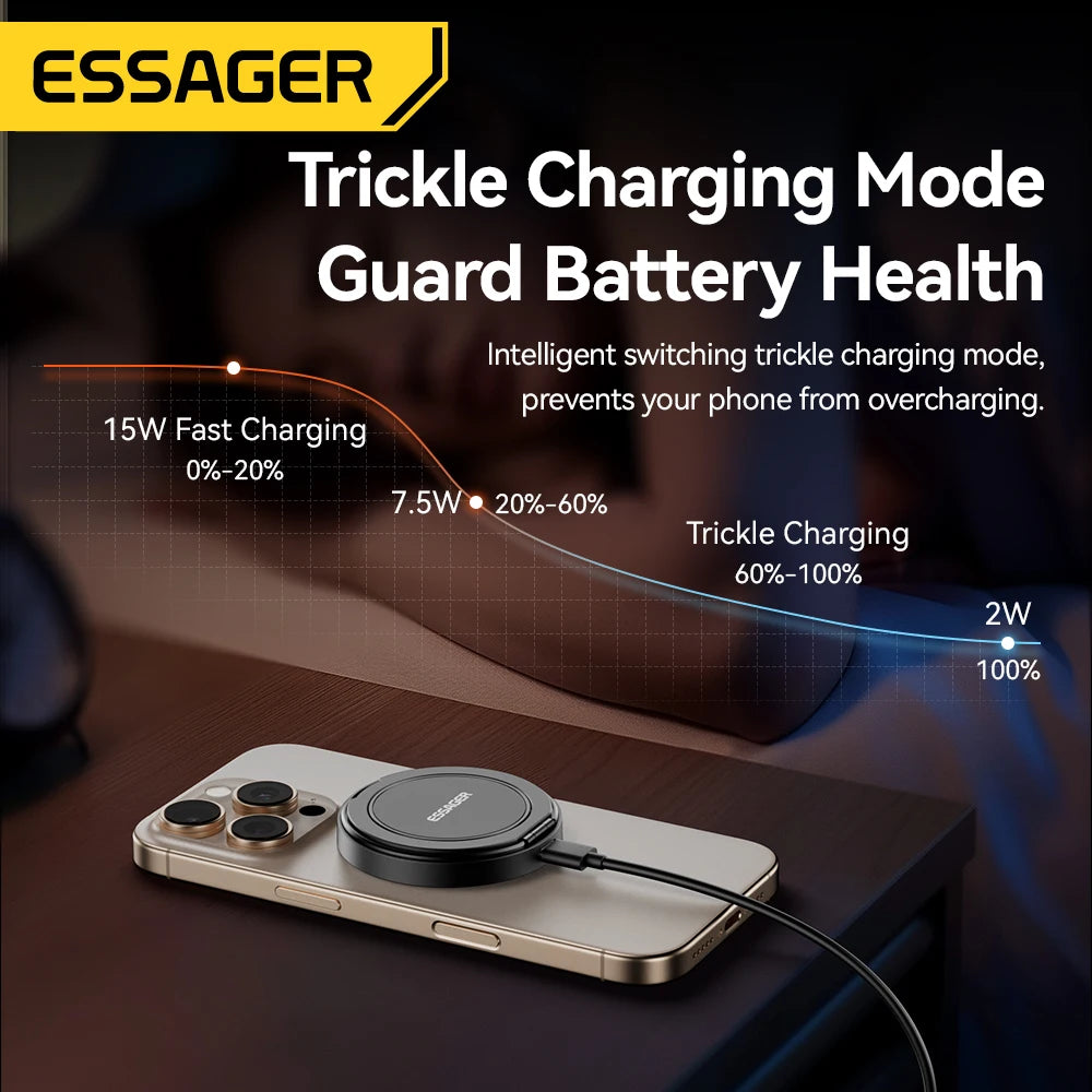 15W Magnetic Wireless Charger with Stand for iPhone & AirPods