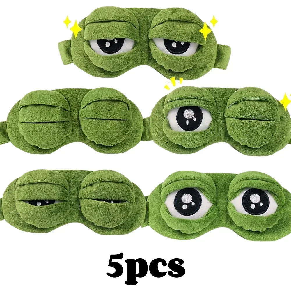 3D Frog Sleep Mask Natural Sleeping Eyeshade Women Men Creative Cartoon Soft Portable Blindfold Travel Office Eyepatch