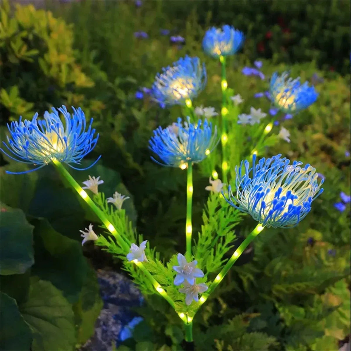 2PC solar powered shore flower ground plug-in lamp, outdoor waterproof, beautiful flower decoration, 1PCourtyard lawn decoration - Urbizia