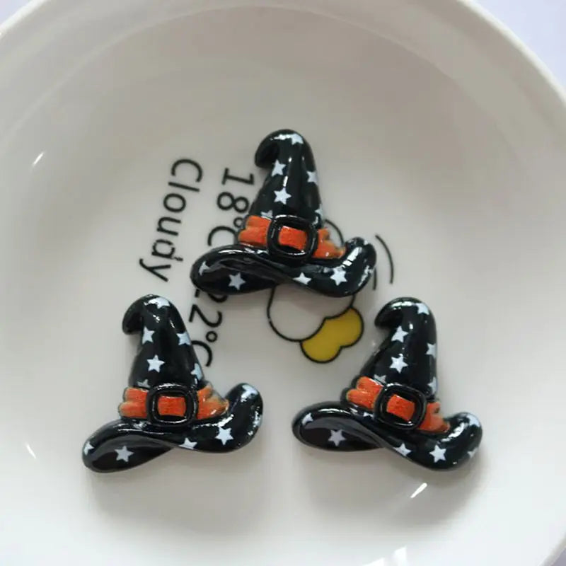 10Pcs Resin Halloween Ghosts, Skeletons & Pumpkins – Flat Back Embellishments