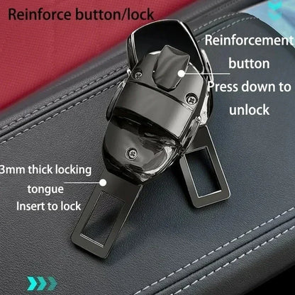2Pcs Car Seat Belt Clip Extender Alloy Safety Seatbelt Lock Buckle Plug Insert Socket Extender Safety Buckle For Tesla Porsche