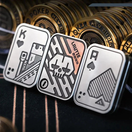 Metal Poker Push Card Fidget Toy for Stress & Focus Relief
