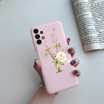 Flower Alphabet Soft TPU Case for Samsung Galaxy A Series
