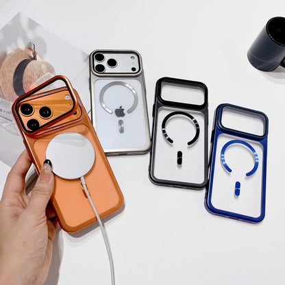 Luxury Lens Protect Stand Holder Bracke Clear Phone Case For iPhone 17 Pro Max 17 Pro Large Window Shockproof Armor Bumper Cover