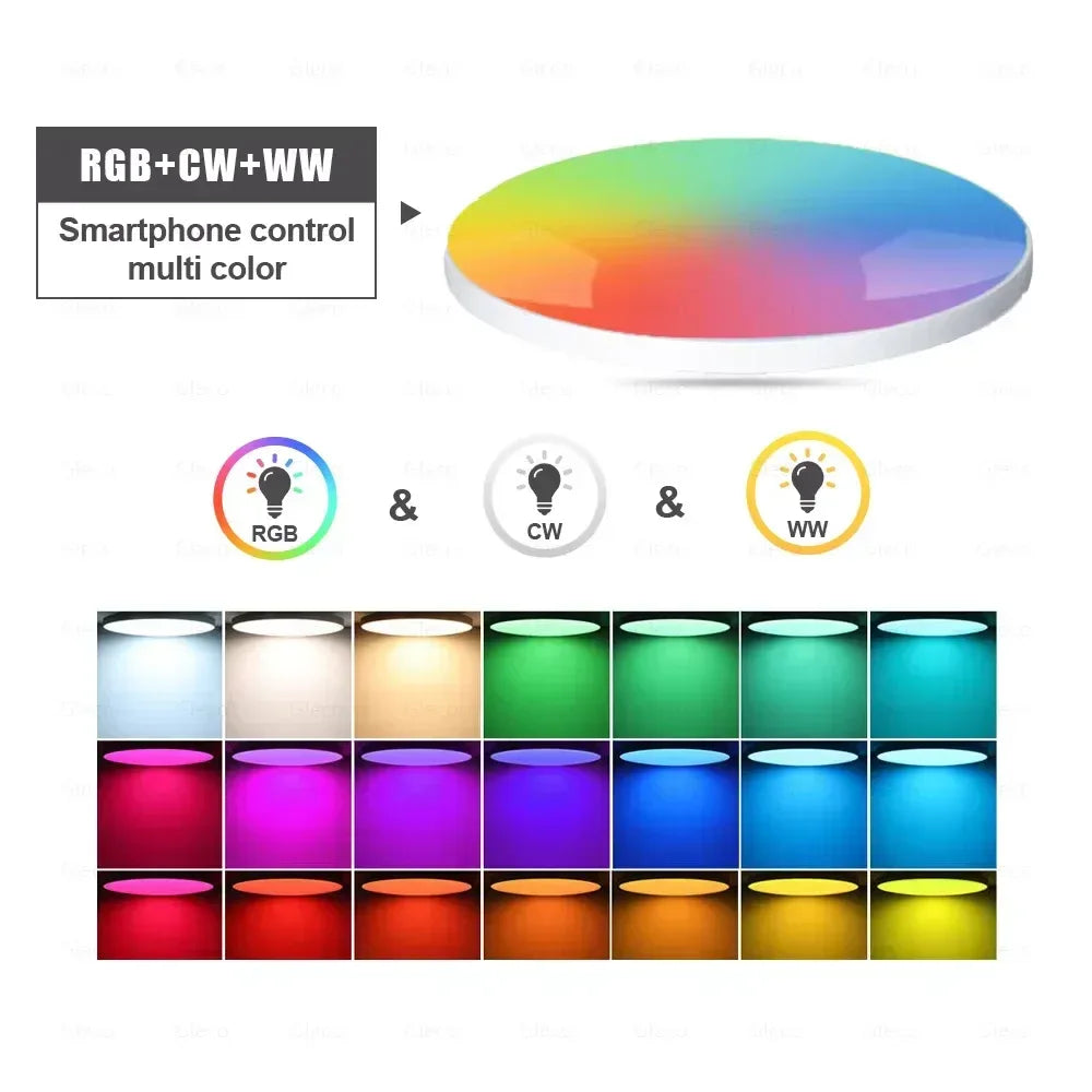 Tuya Zigbee 3.0 Smart Ceiling Light Wifi RGBCW Led Ceiling Lamp Livingroom Home Decoration Smart Lamp For Alexa, Google Home - Urbizia