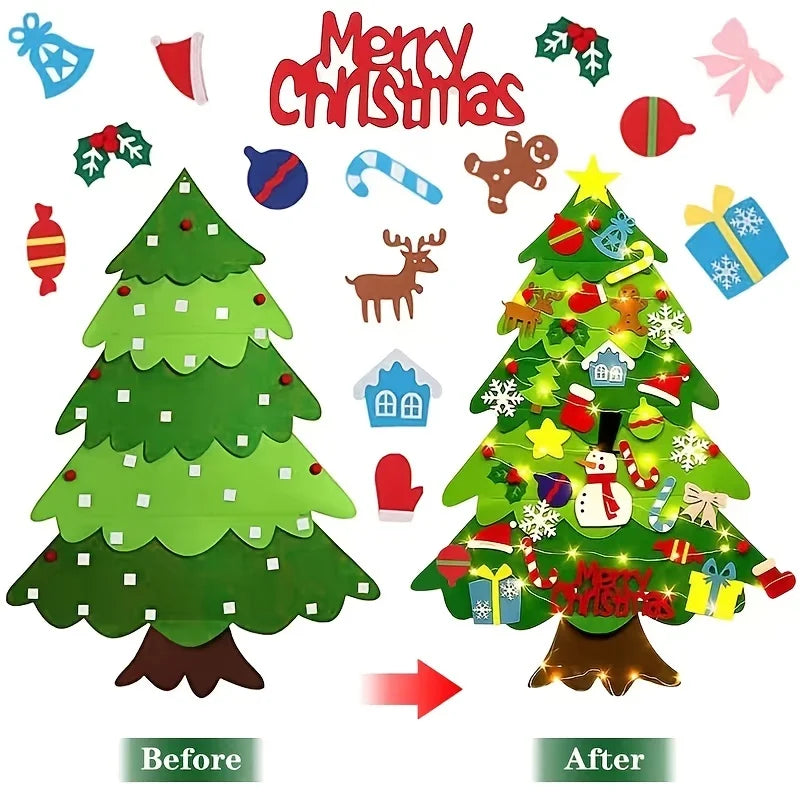 Felt Christmas Tree for Kids 3.2ft My First Christmas Tree for Toddlers 34 Ornaments Wall Hanging DIY Christmas Tree  Gifts