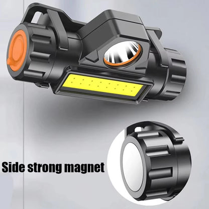 XP-G Q5 Headlamp Head Lamp Headlight Waterproof 2500lm Cob Led Built in Usb Rechargeable 14500 Battery Working Light