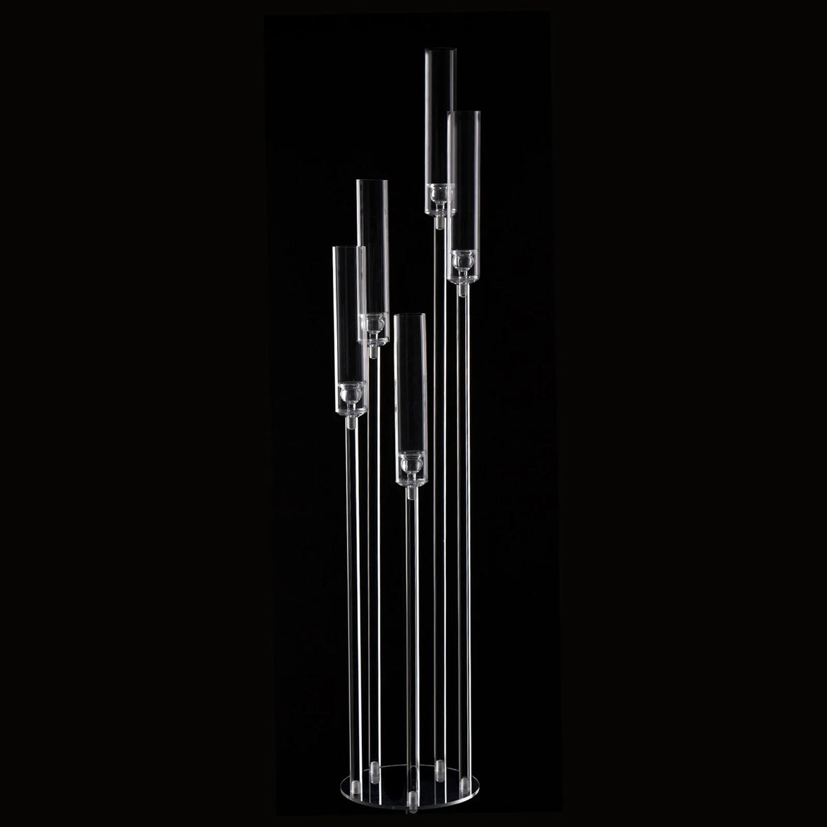 Clear Acrylic Floor Candelabra 5 Arm Tall Candlestick Holder for Wedding Table Centerpiece Ceremony Party Home Decoration 10PCS
