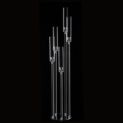 Clear Acrylic Floor Candelabra 5 Arm Tall Candlestick Holder for Wedding Table Centerpiece Ceremony Party Home Decoration 10PCS