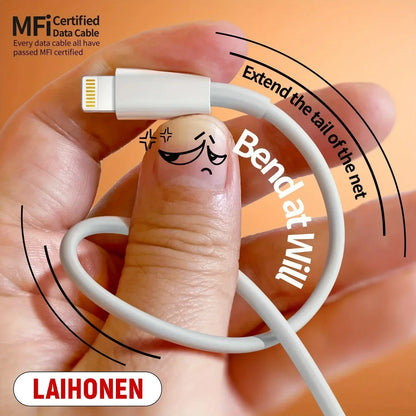 Original Quality USB Charger Cable for iPhone 14 8 7 6S Plus 13 12 Pro XS Max XR SE Fast Charging Cord Data Sync Line 1m 2m 3m - Urbizia