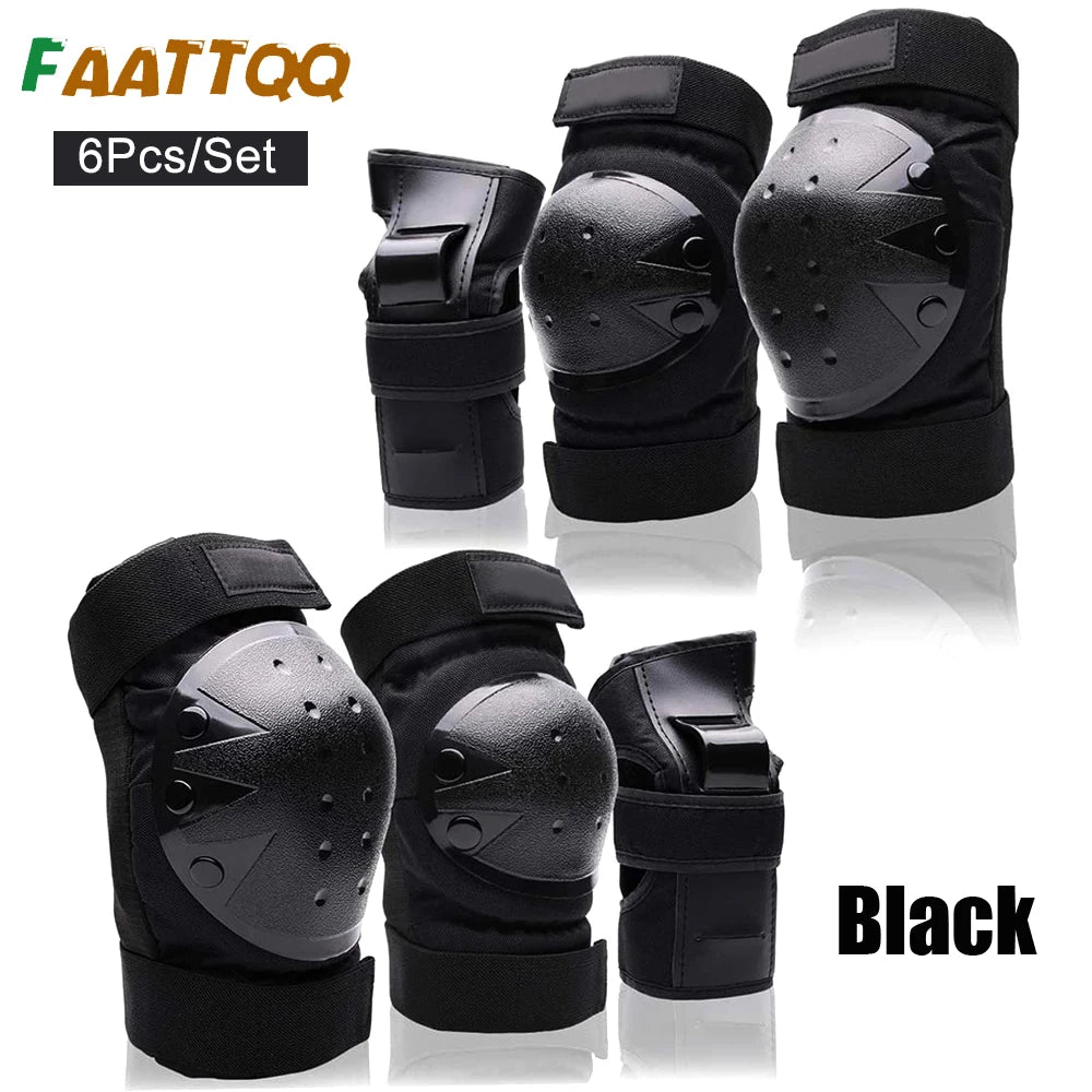 Kids/Adults Knee Elbow Pads Wrist Guards, Protective Gear Set for Roller Skates, Cycling, BMX, Skateboard, Scooter Riding Sports