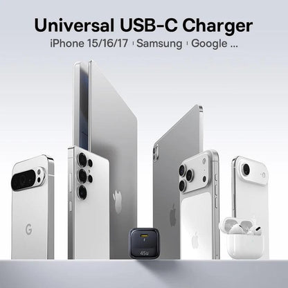 Baseus 45W GaN Charger For iPhone 17 16 15 Pro Max Samsung Galaxy Fast Charger Phone Charger USB C Charger Portable PD Charger