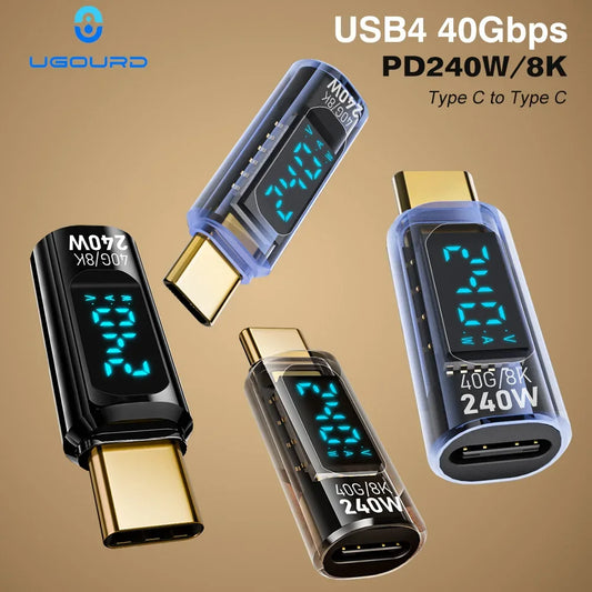 USB4 Type-C 40Gbps Adapter with Digital Display 240W 8K
