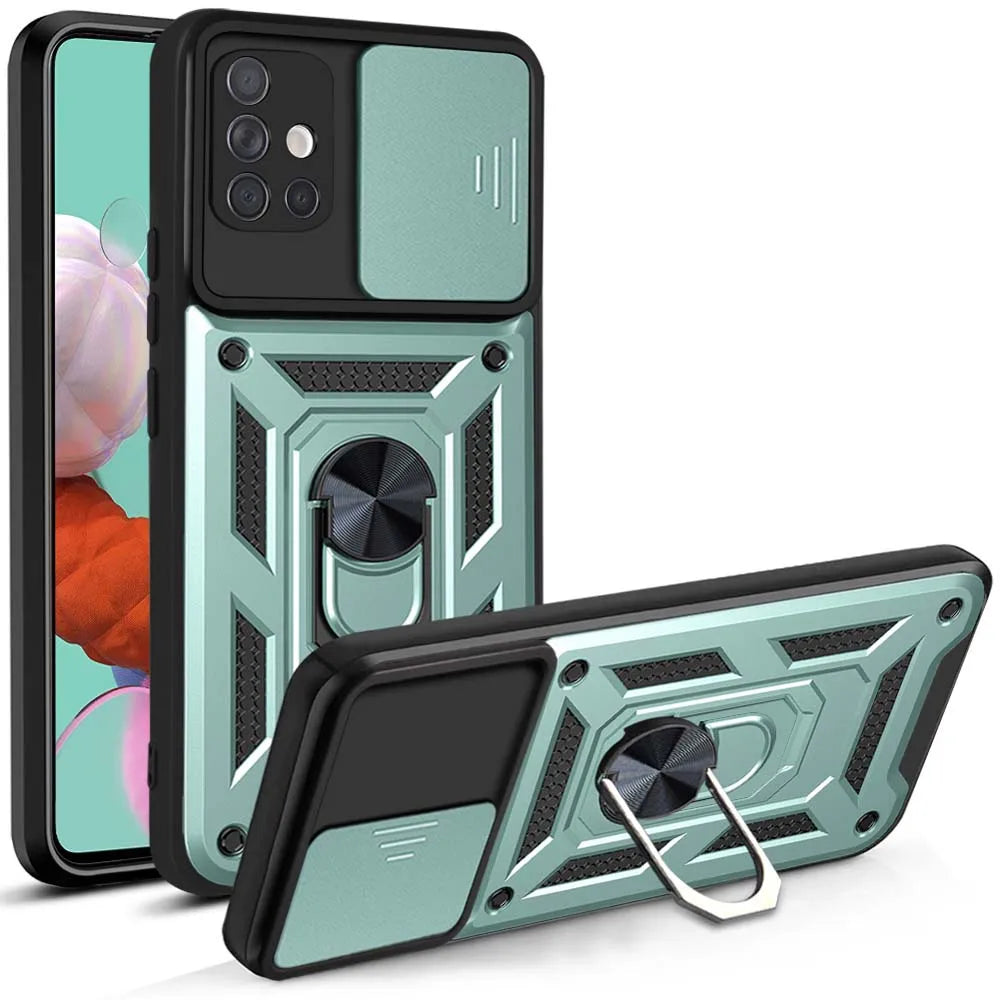 Case For Samsung Galaxy A71 A51 A73 A72 A53 A52 A33 A32 A34 A35 A23 A24 A25 Slide Camera Protector 360 Ring Armor PC Hard Cover