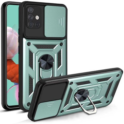 Case For Samsung Galaxy A71 A51 A73 A72 A53 A52 A33 A32 A34 A35 A23 A24 A25 Slide Camera Protector 360 Ring Armor PC Hard Cover