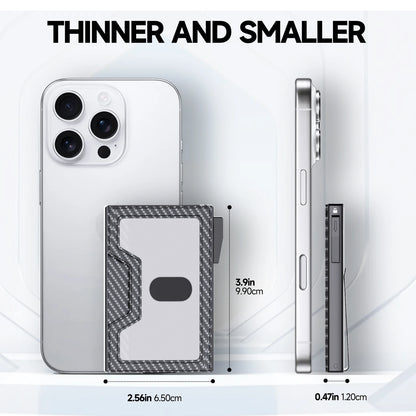 Automatic RFID-Blocking Pop-Up Card Holder for Men Fast Access Secure Design Metal Wallet Business Style Durable Wallet