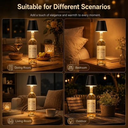 Wireless LED Bottle Lamp Rechargeable RGB Dimmable Wine Bottle Light Portable for Bar Restaurant Camping Party Decor Night Light