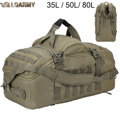 LQARMY 30L 45L 80L Outdoor Mountaineering Bag Molle Tactical Backpack Large Duffel Bag Hiking Camping Travel Bags