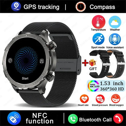 2026 New GPS Smart Watch Men AMOLED Screen Always Show Time Heart Rate IP68 Waterproof Bluetooth Call Sports Fitness Smart Watch - Urbizia
