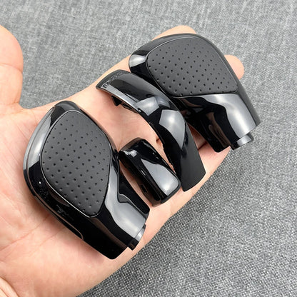 Black Chrome With Suede Leather Gear Shift Knob Side Cover DSG Emblem For VW Golf 6 7 R GTI Passat B7 B8 CC R20 Jetta MK6 GLI