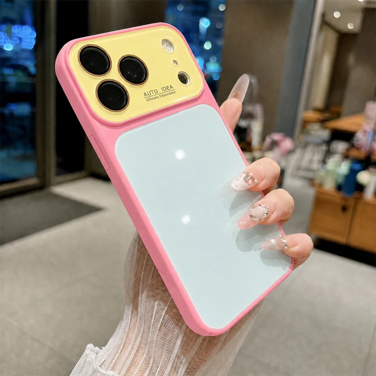 Fashion Dopamine Color-Block Phone Case, Tri-Color Shockproof Protective Cover with Anti-Fingerprint Finish, Raised Camera Lens Protection and Covered Buttons, Compatible With iPhone 13/14/15/16/17/18 Pro Max, Air, Pro and Pl