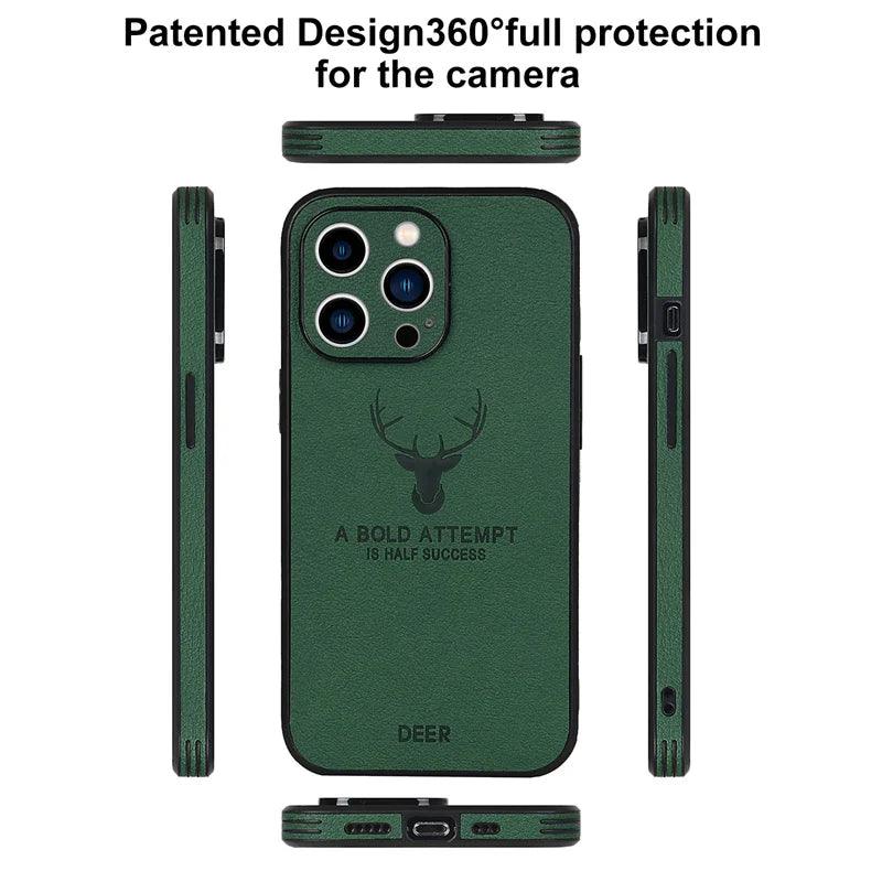 Leather Bumper iPhone Case with Deer Head Design
