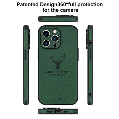 Leather Bumper iPhone Case with Deer Head Design