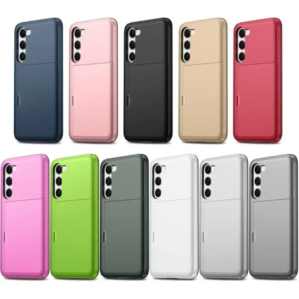 Wallet Card Holder Shockproof Case for Samsung Galaxy