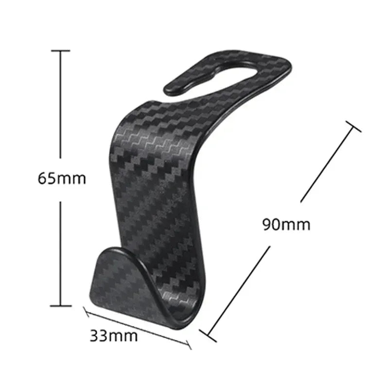 4Pcs Carbon Fibre Hook Car Seat Headrest Hook Auto Back Seat Organizer Hanger Handbag Clothes Bracket Car Interior Accessories - Urbizia