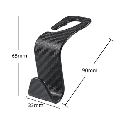 4Pcs Carbon Fibre Hook Car Seat Headrest Hook Auto Back Seat Organizer Hanger Handbag Clothes Bracket Car Interior Accessories - Urbizia