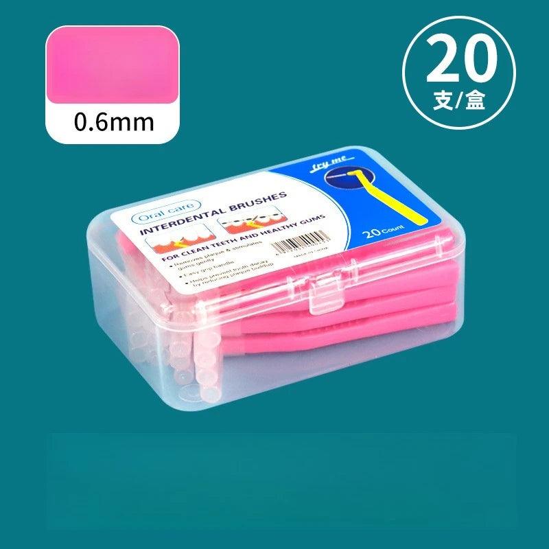20Count for Cleaning Interdental Brush Cleaners Dental Tooth Flossing Head Oral Hygiene Angle with Portable Case Easy Use