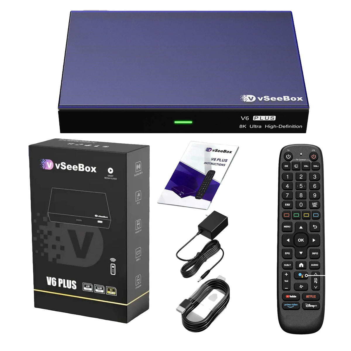 2026 vSeeBox V6 Plus Voice Control 8K HD Wifi6 Easy Setup