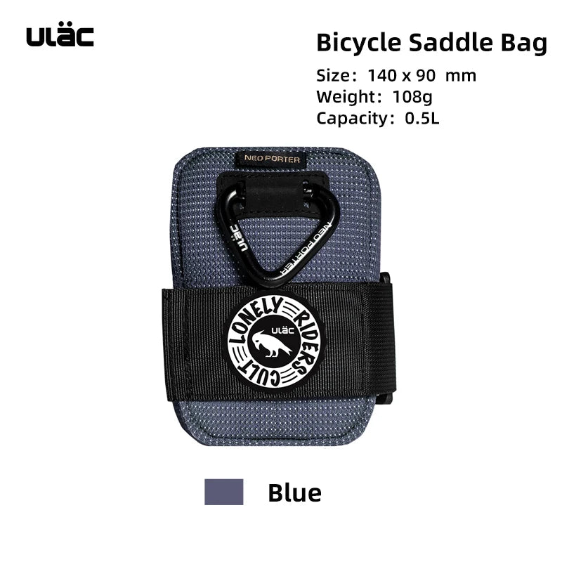ULAC 0.5L Bicycle Saddle Bag Mini Bike Seatpost Bag Waterproof Shockproof Durable Fabric MTB Cycling Rear Pack Tail Pouch