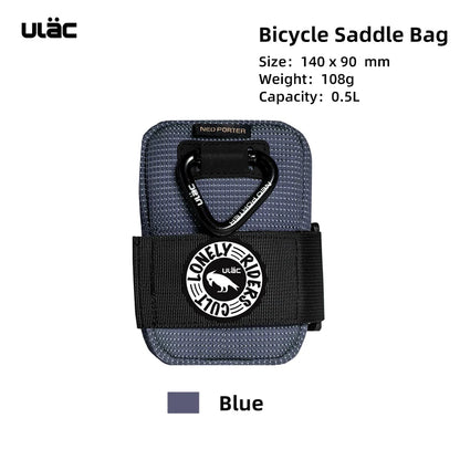 ULAC 0.5L Bicycle Saddle Bag Mini Bike Seatpost Bag Waterproof Shockproof Durable Fabric MTB Cycling Rear Pack Tail Pouch