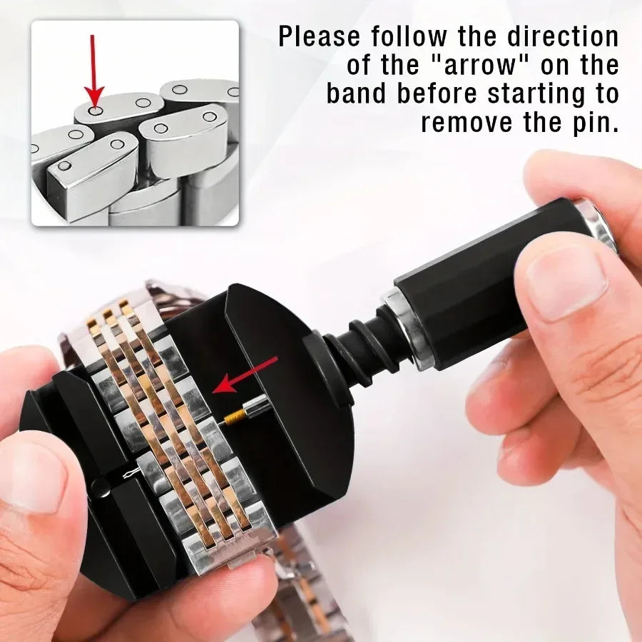Watch Link Removal Tool Kit, Watch Band Tool Strap Chain Pin Remover Repair Tool Kit For Watch Band Strap Adjustment, Watc - Urbizia
